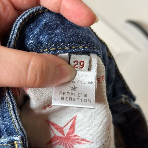 Y2K People’s Liberation Medium Wash Star Embroidered Lowrise Bootcut Jean Sz 29 - Picture 8 of 10